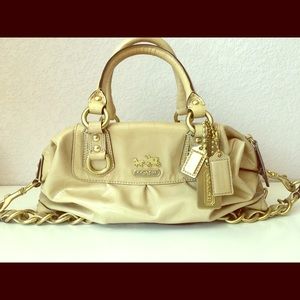 Coach patent cream satchel